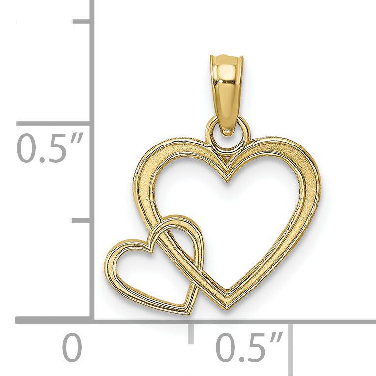 10K Flat Two Hearts Intertwined Charm-10K7102