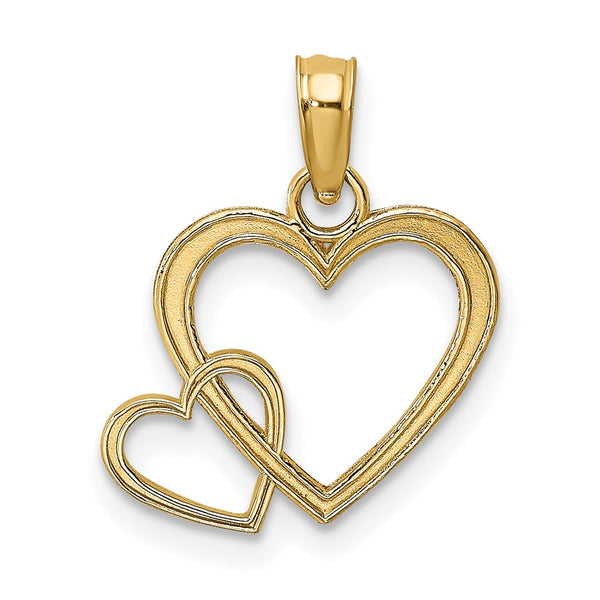 10K Flat Two Hearts Intertwined Charm-10K7102