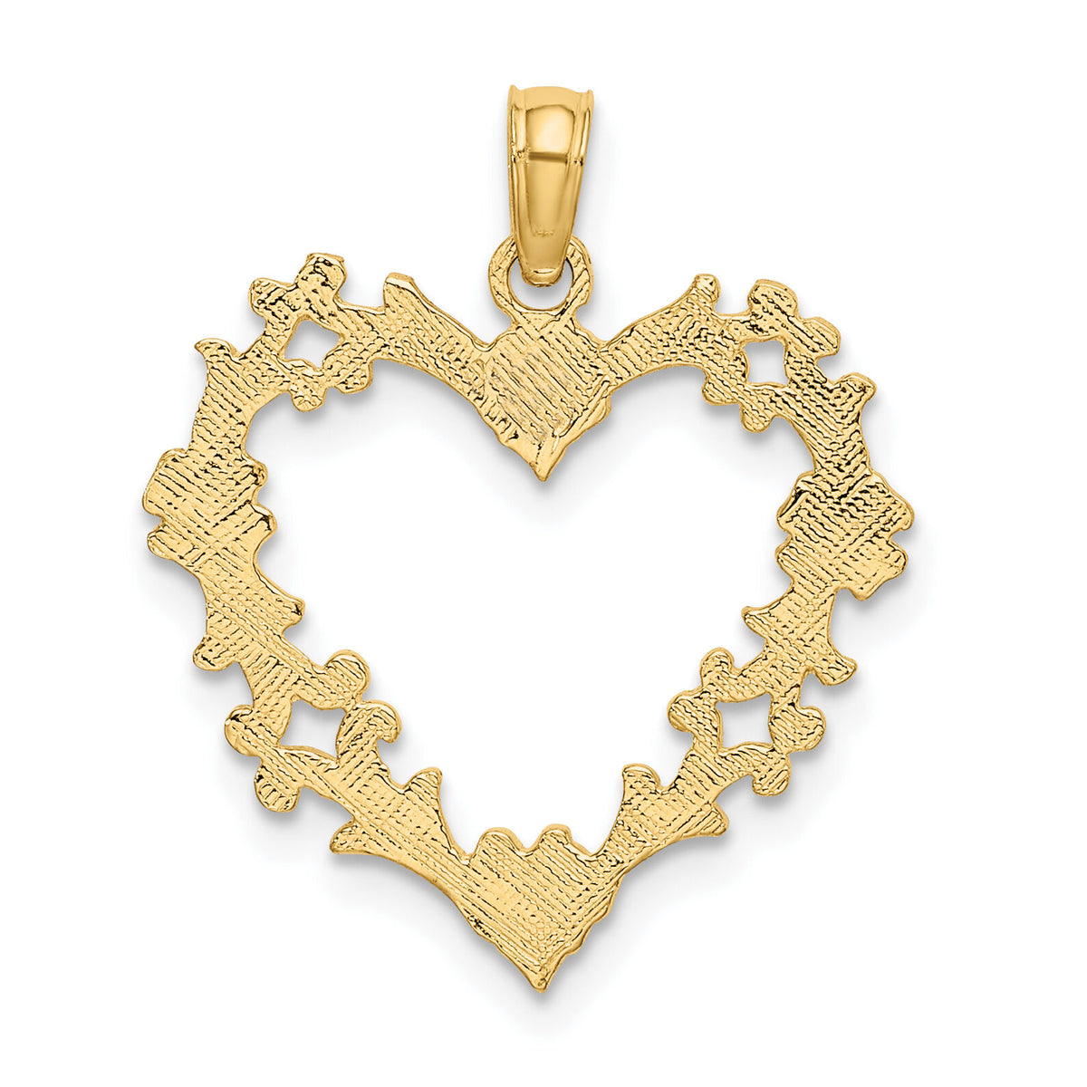 10K Cut-Out Floral Heart Charm-10K7107