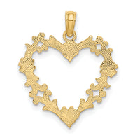 10K Cut-Out Floral Heart Charm-10K7107