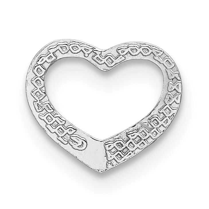 10K White Gold Polished Mini Floating Heart Slide-10K7108W