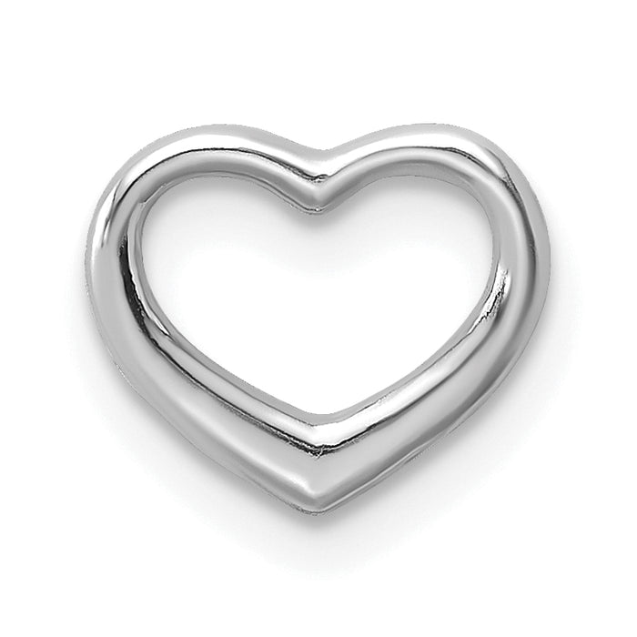 10K White Gold Polished Mini Floating Heart Slide-10K7108W