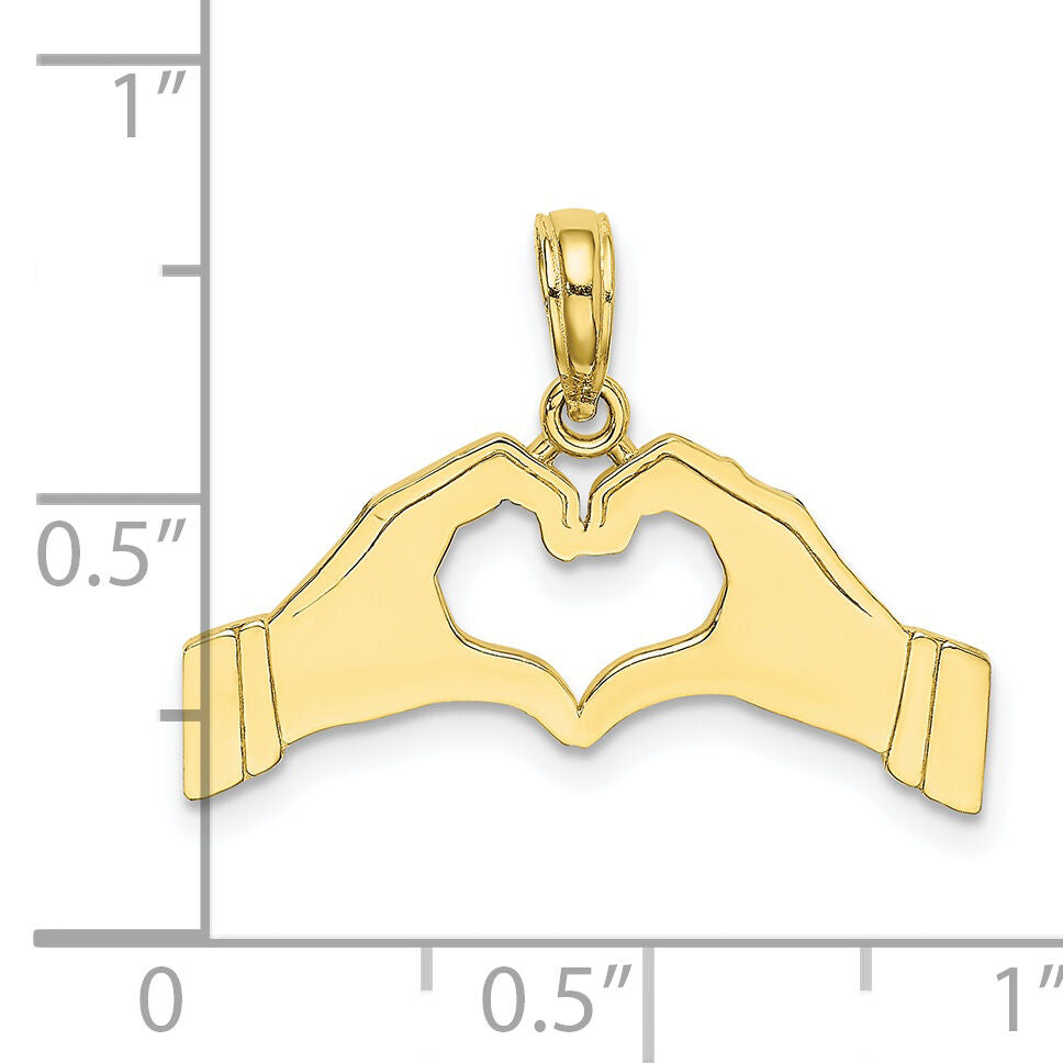10K Hands Forming a Heart Charm-10K7109