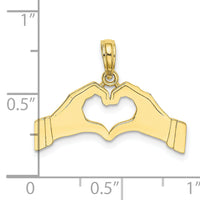 10K Hands Forming a Heart Charm-10K7109