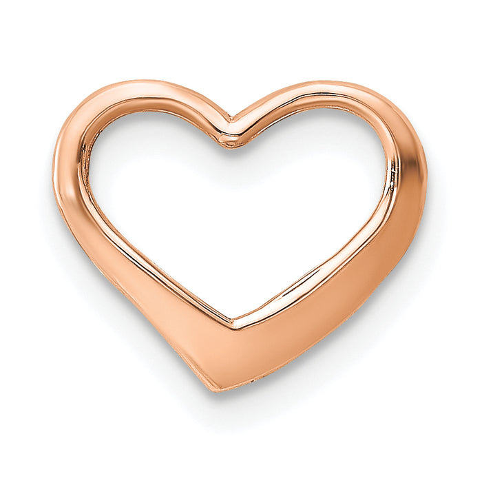 10K Rose Gold Polished Heart Chain Slide-10K7119R