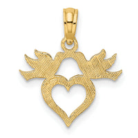 10K Heart w/ Love Birds Charm-10K7122