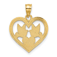 10K Doves In Heart Charm-10K7129