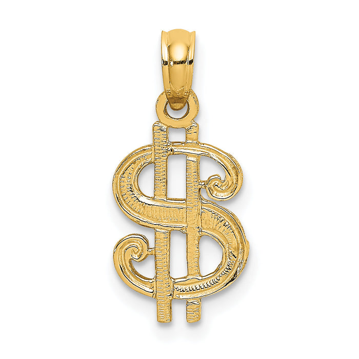 10K Dollar Sign Charm-10K7136