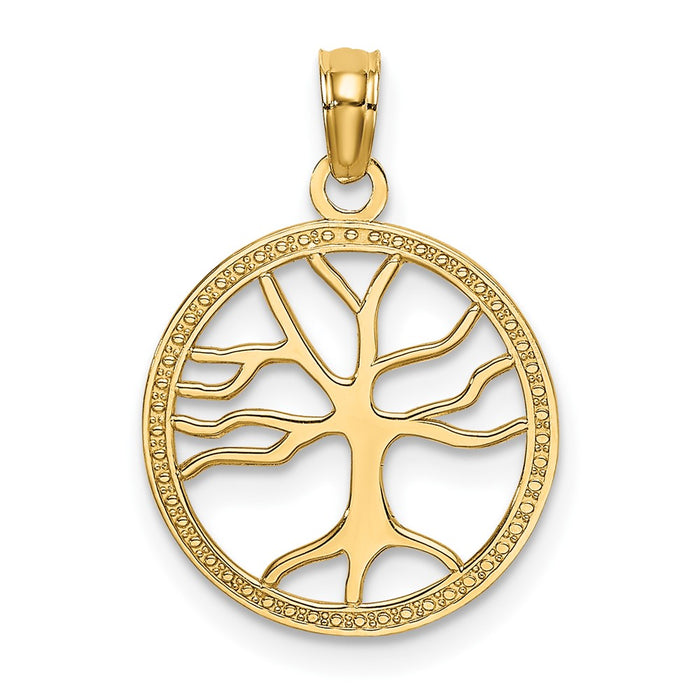 10K  Small Tree Of Life In Round Frame Charm-10K7139