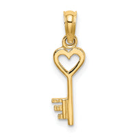 10k Key w/ Heart Charm-10K7153