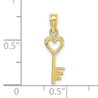 10k Key w/ Heart Charm-10K7153