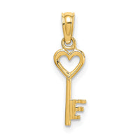 10k Key w/ Heart Charm-10K7153