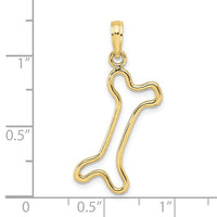10K Cut-Out  Polished Dog Bone Charm-10K7166