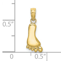 10K Polished Foot Charm-10K7178