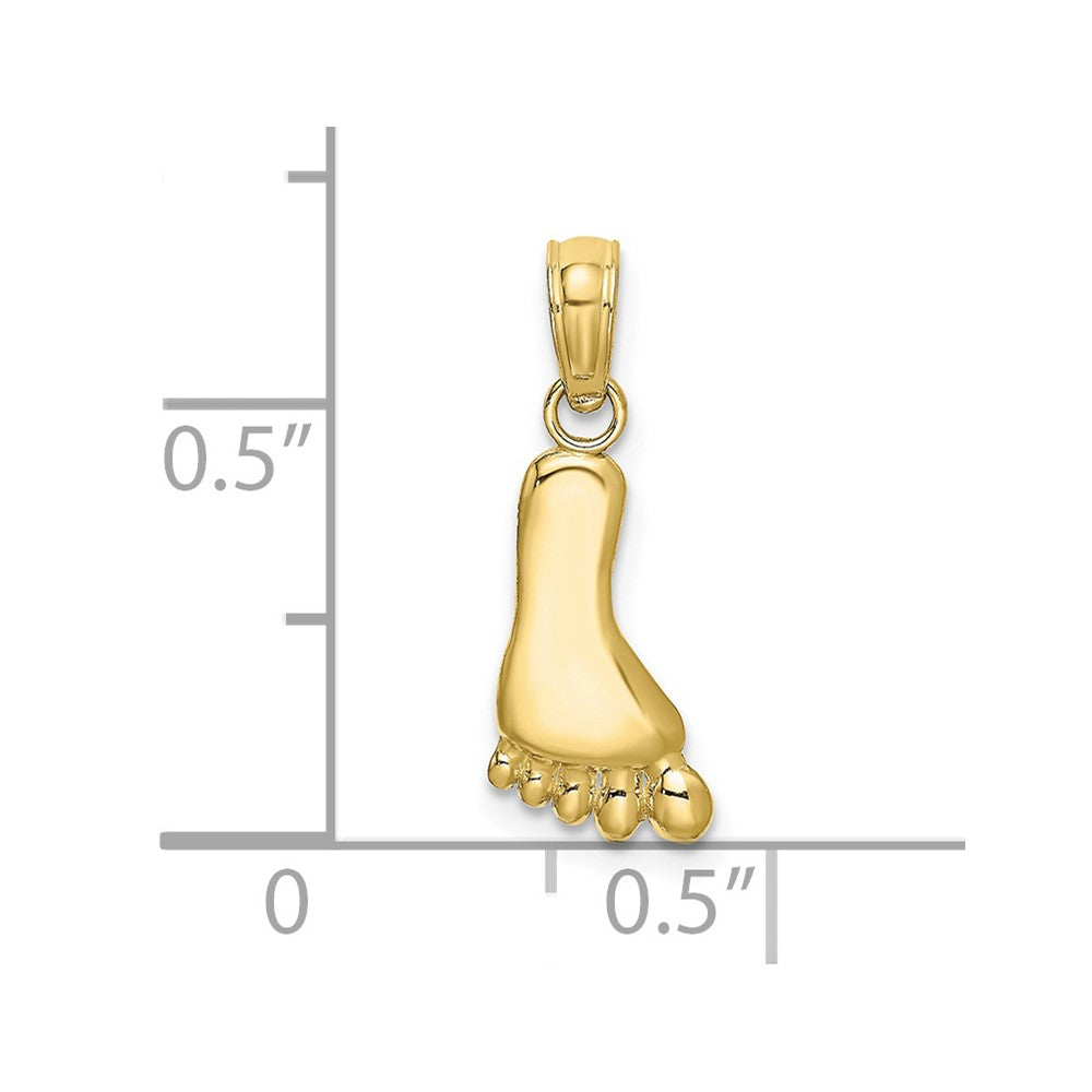 10K Polished Foot Charm-10K7178
