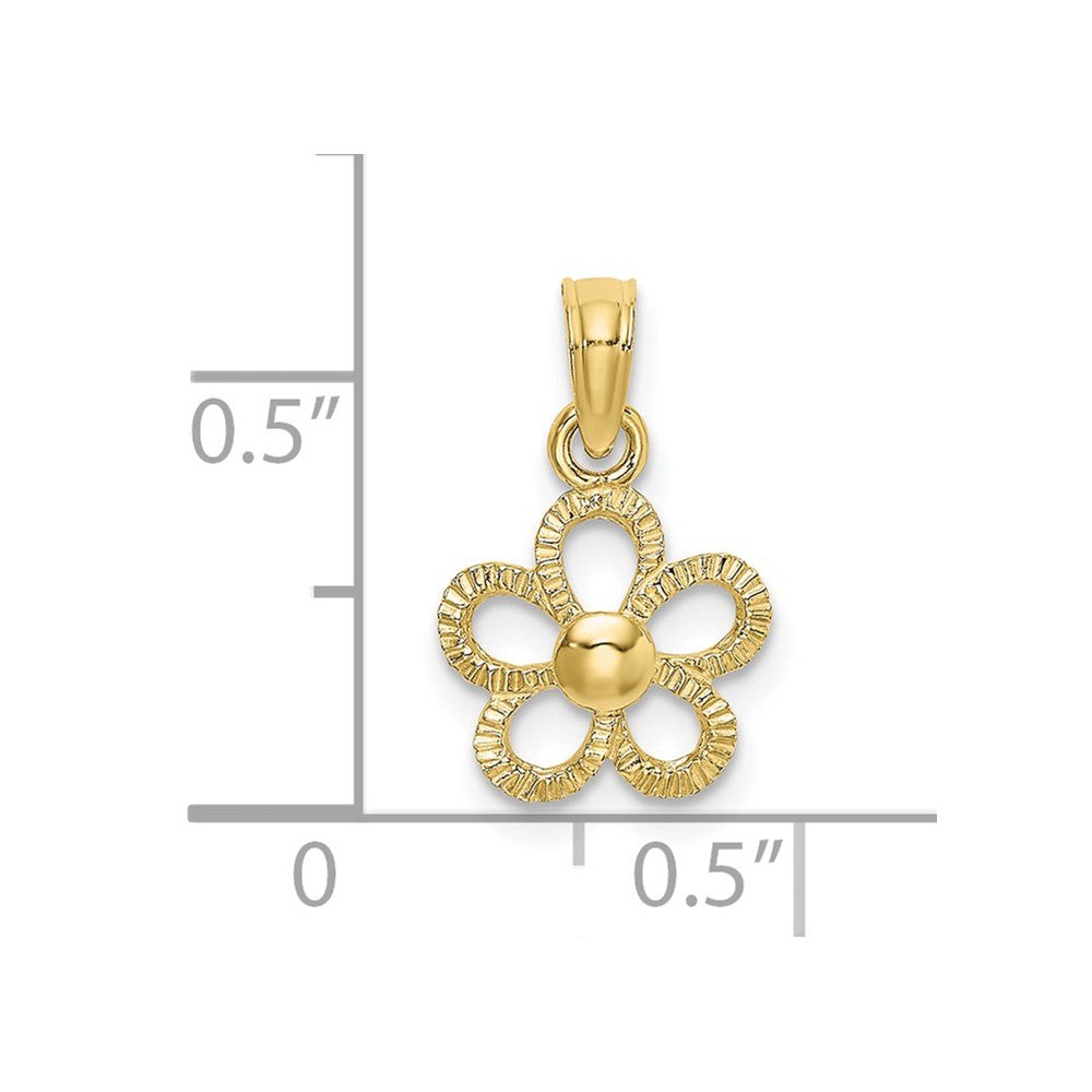 10k 2-D Mini Daisy Flower Charm-10K7179