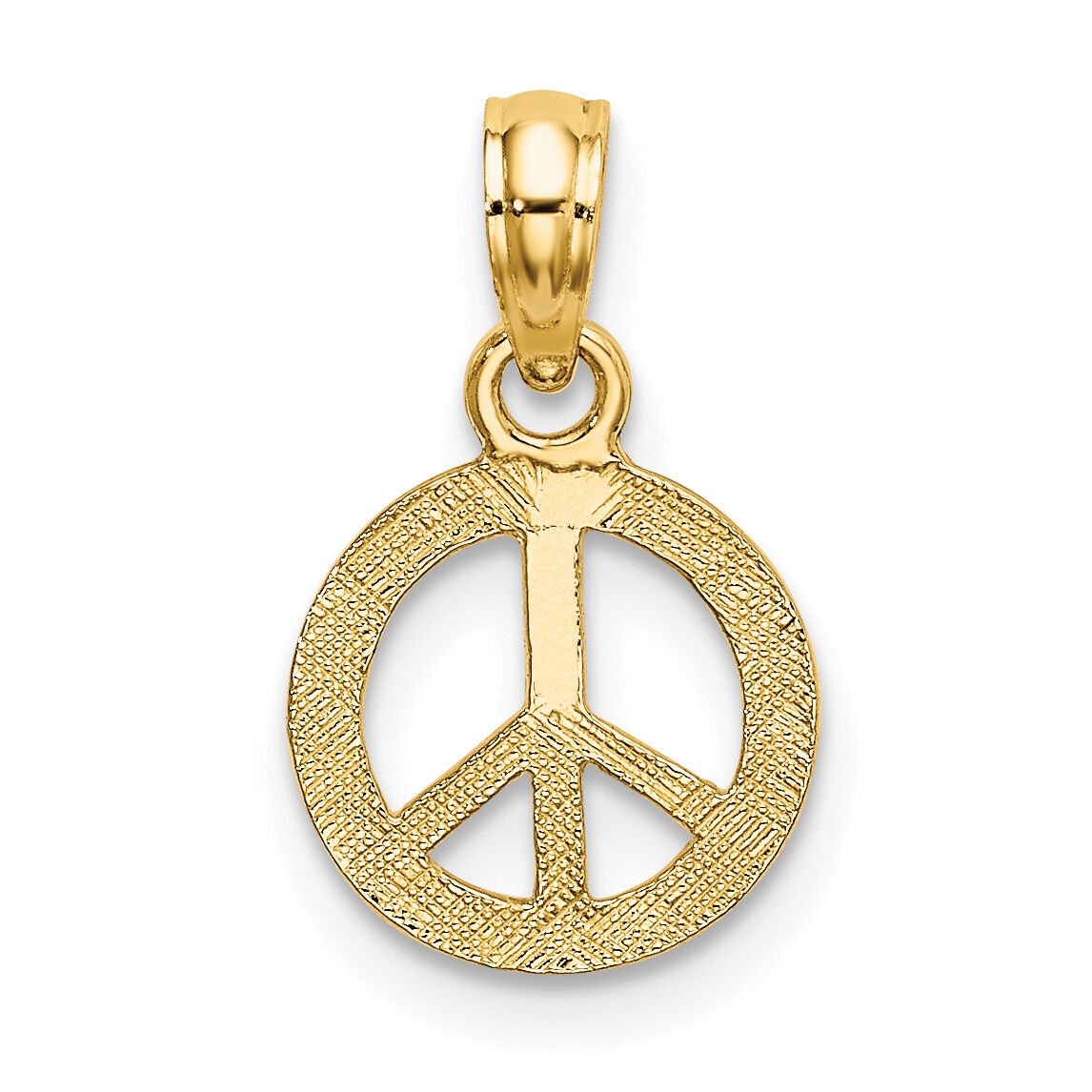 10K Flat and Textured Mini Peace Sign Charm-10K7180