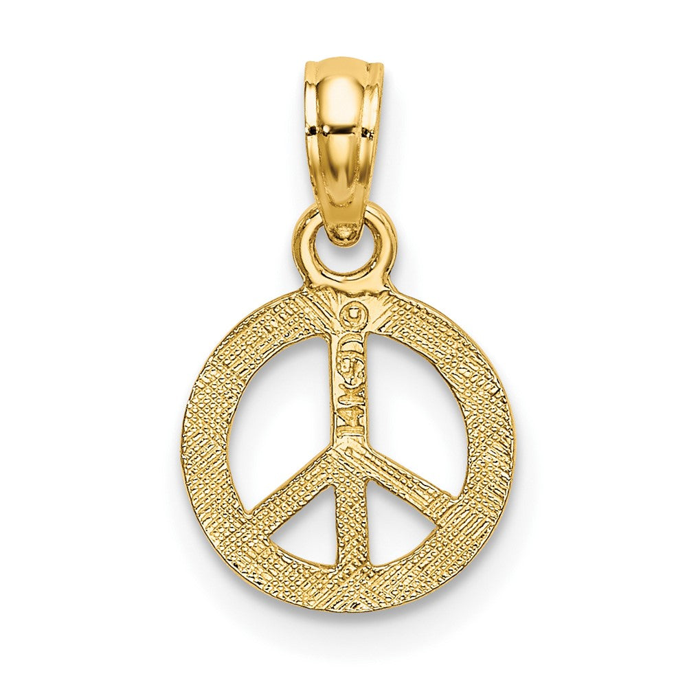 10K Flat and Textured Mini Peace Sign Charm-10K7180