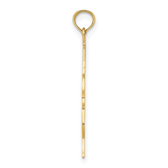 10K Polished Engraved Upright Bass Charm-10K7185