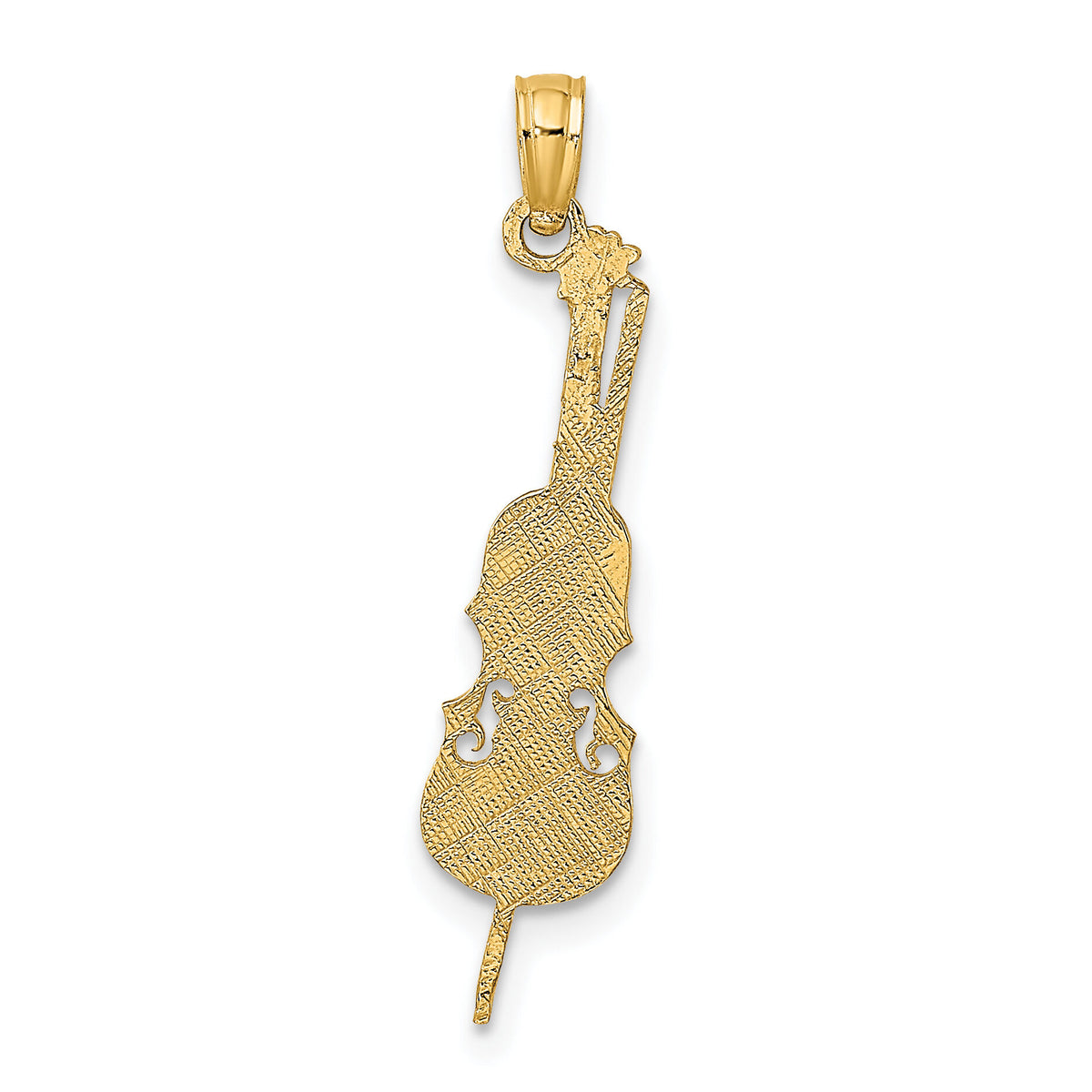 10K Polished Engraved Upright Bass Charm-10K7185