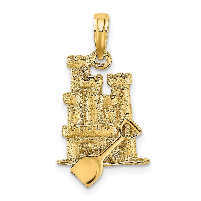 10K 3-D Sand Castle w/ Shovel Charm-10K7207