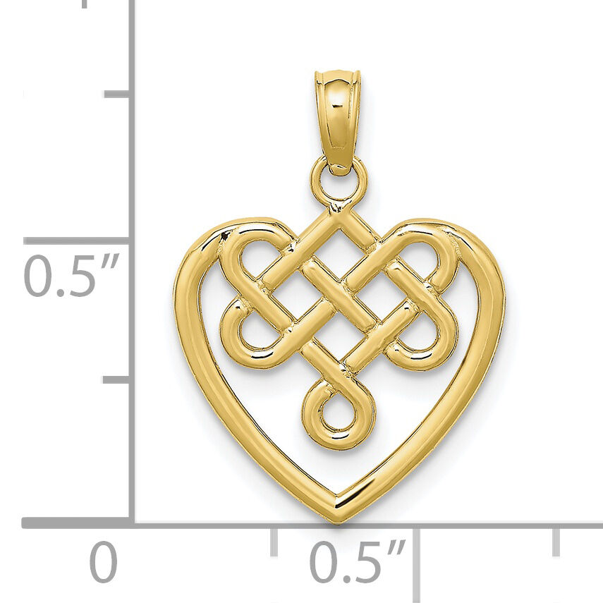 10K Small Celtic Knot Heart Charm-10K7228