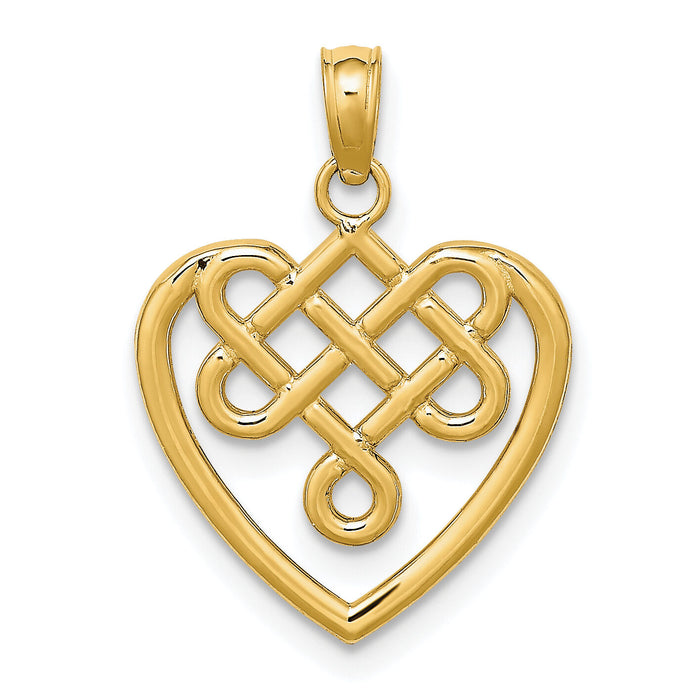 10K Small Celtic Knot Heart Charm-10K7228