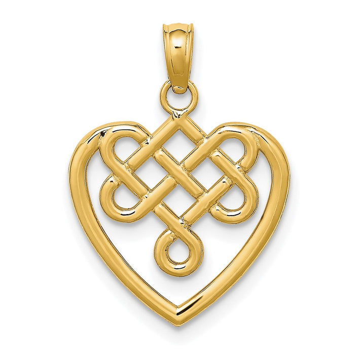 10K Small Celtic Knot Heart Charm-10K7228