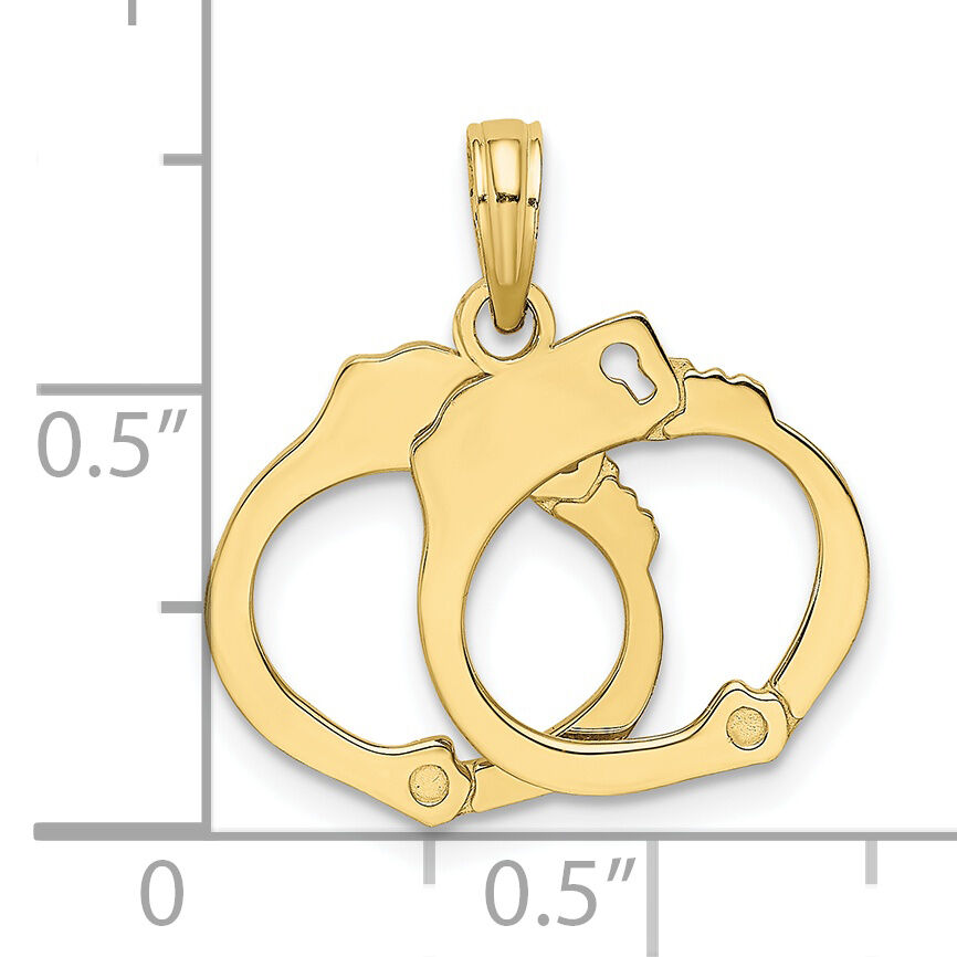 10K Moveable Handcuffs Charm-10K7253