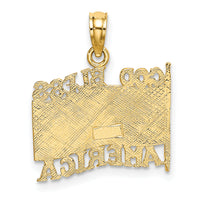 10K Polished Textured God Bless America w/ Flag Charm-10K7259