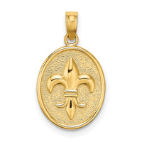 10K Fleur de Lis on Oval Disc Charm-10K7260