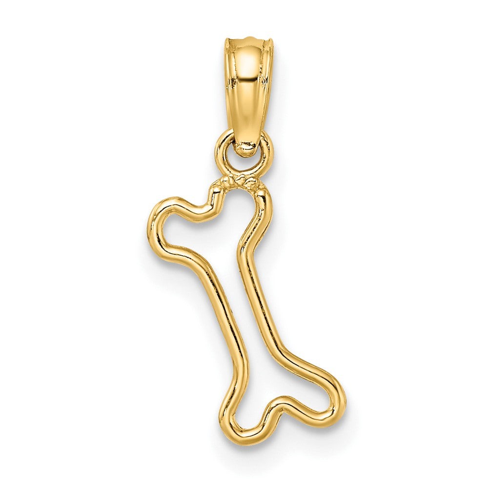 10K Cut-Out  Polished Mini Dog Bone Charm-10K7270