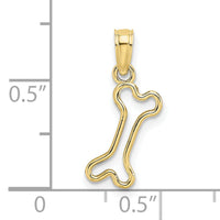 10K Cut-Out  Polished Mini Dog Bone Charm-10K7270