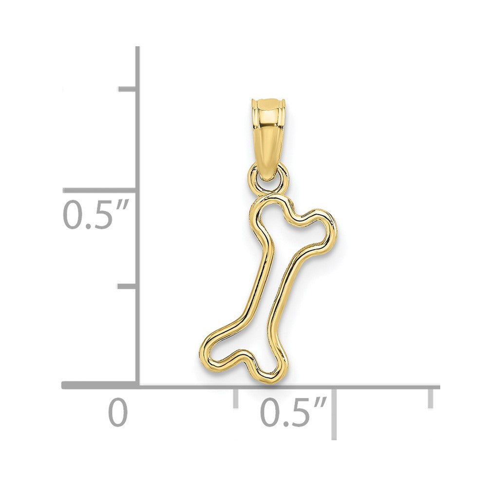 10K Cut-Out  Polished Mini Dog Bone Charm-10K7270