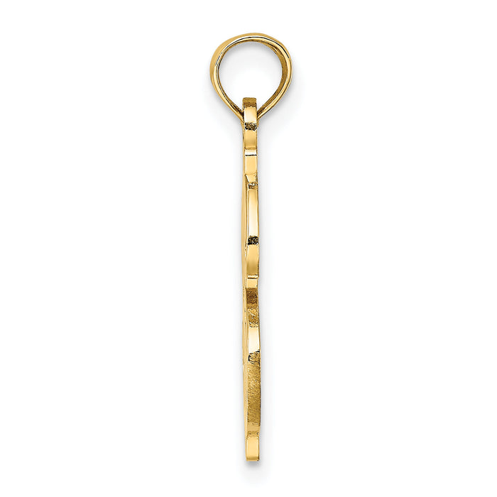 10K Textured Dollar Sign Charm-10K7272