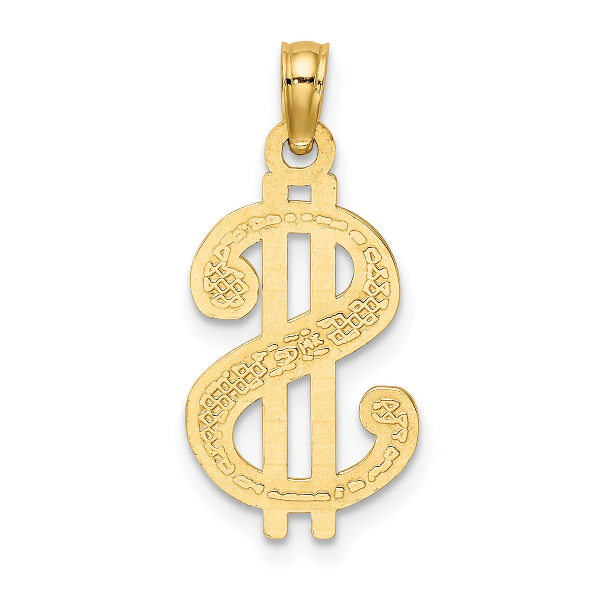 10K Textured Dollar Sign Charm-10K7272