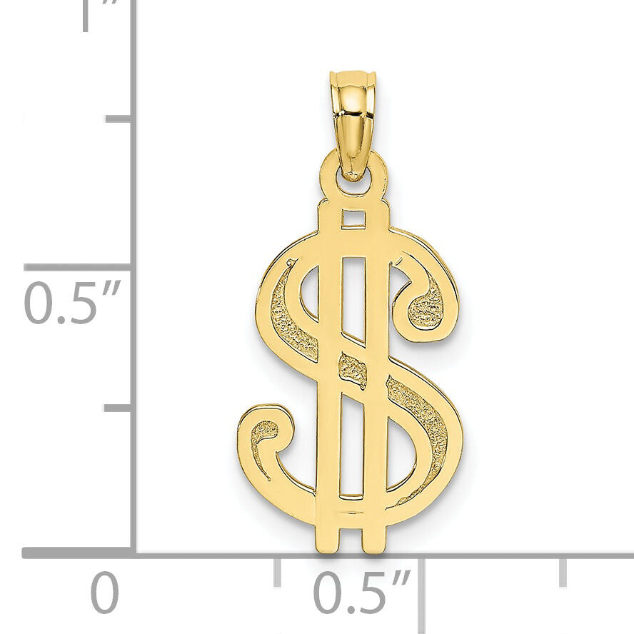 10K Textured Dollar Sign Charm-10K7272