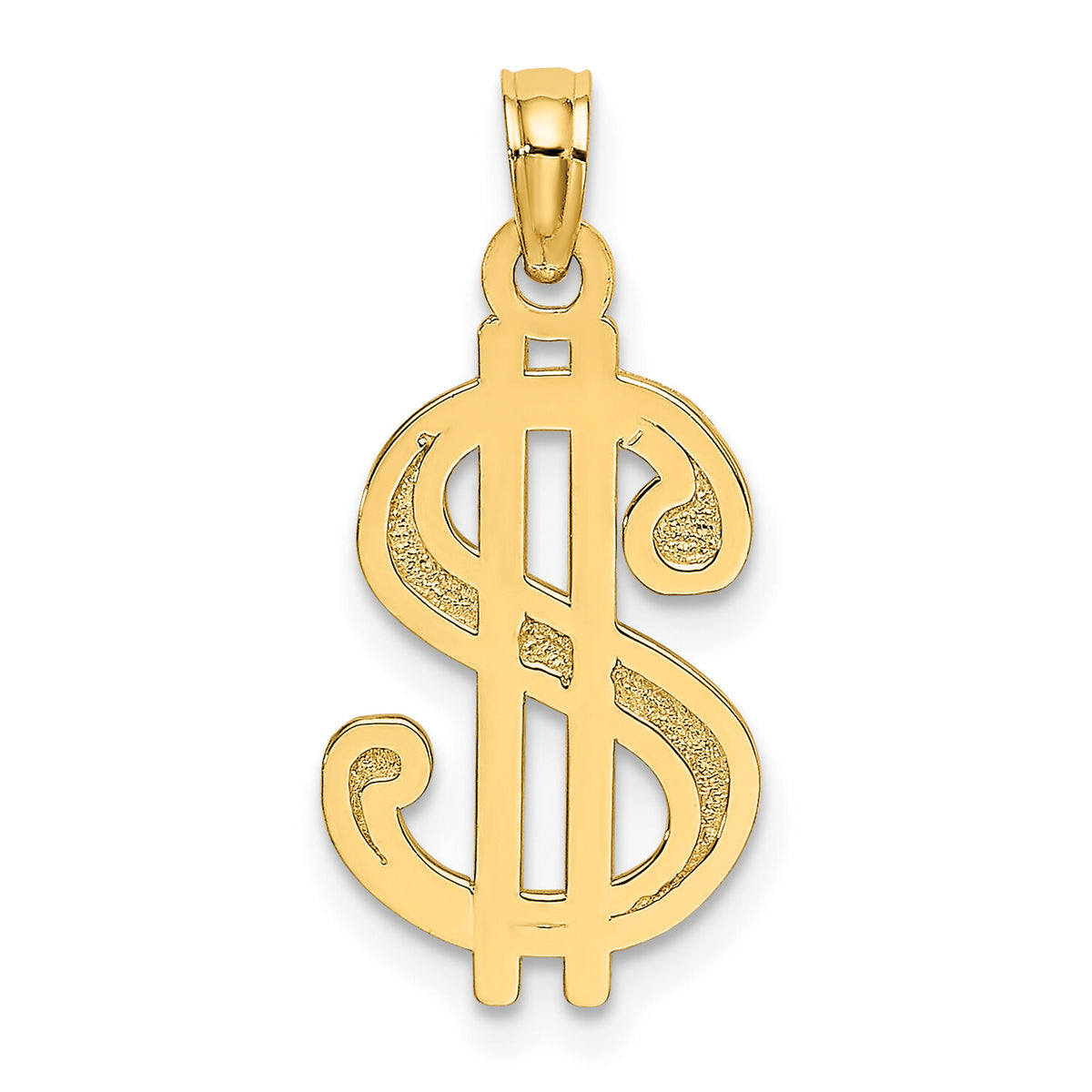 10K Textured Dollar Sign Charm-10K7272