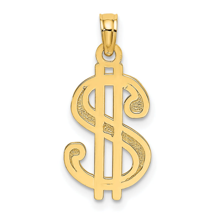 10K Textured Dollar Sign Charm-10K7272