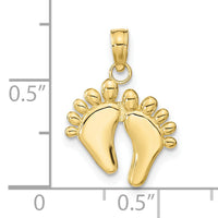 10K  Double Feet Hang Ten Style Charm-10K7278