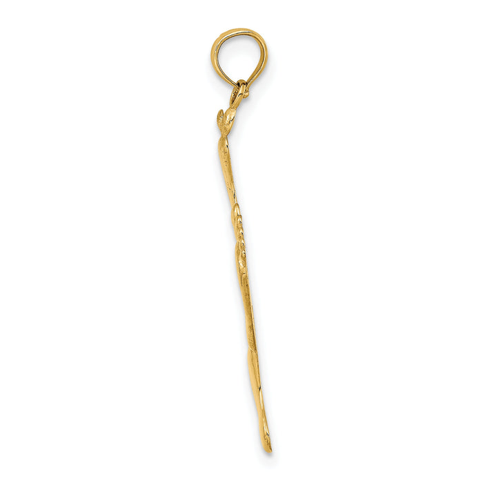 10K Polished Triple Vertical Feet Charm-10K7280