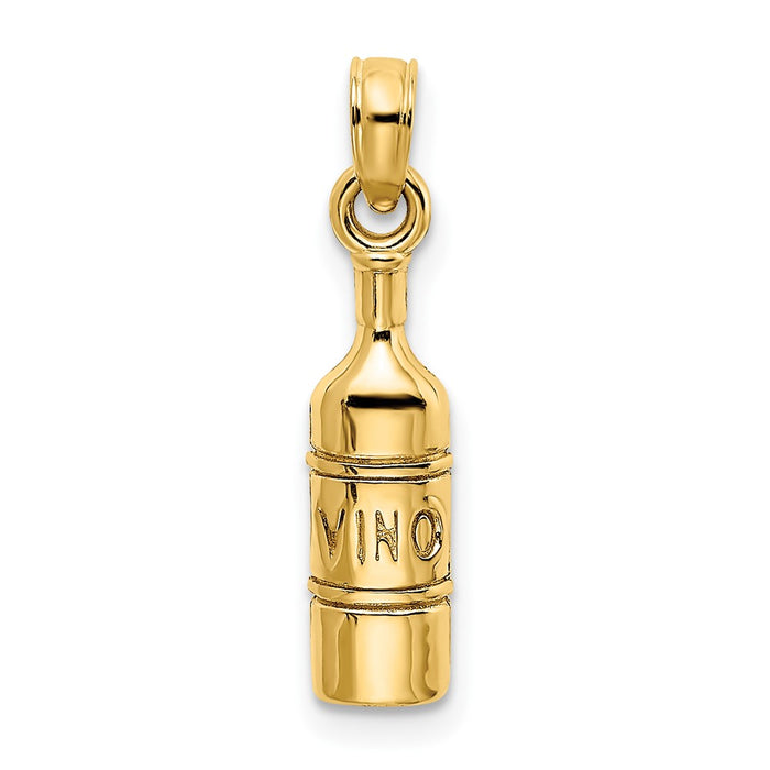 10K Wine Bottle Charm-10K7288