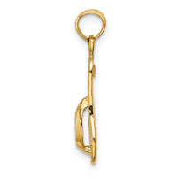 10K Single Polished Strap Flip-Flop Charm-10K7291