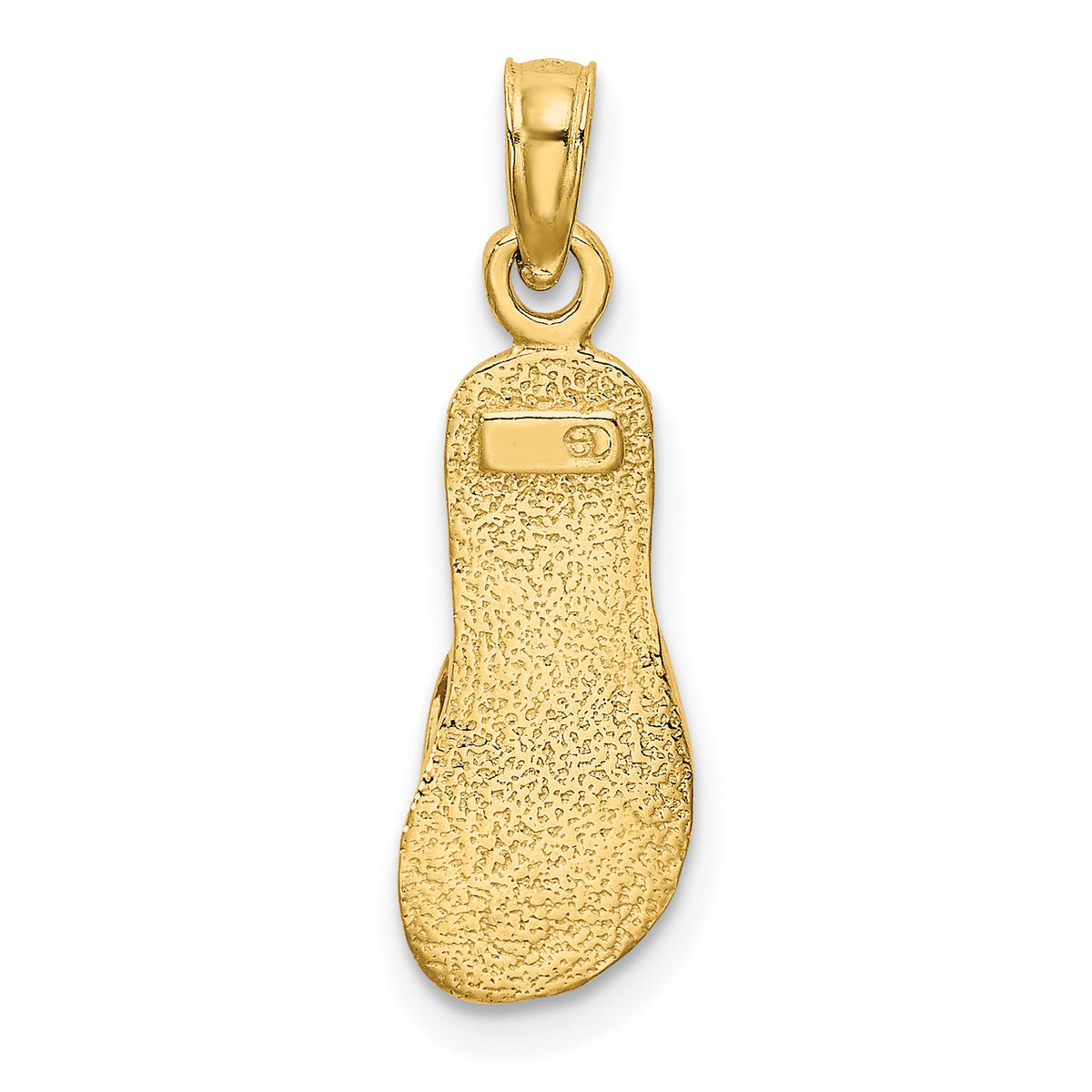 10K Single Polished Strap Flip-Flop Charm-10K7291