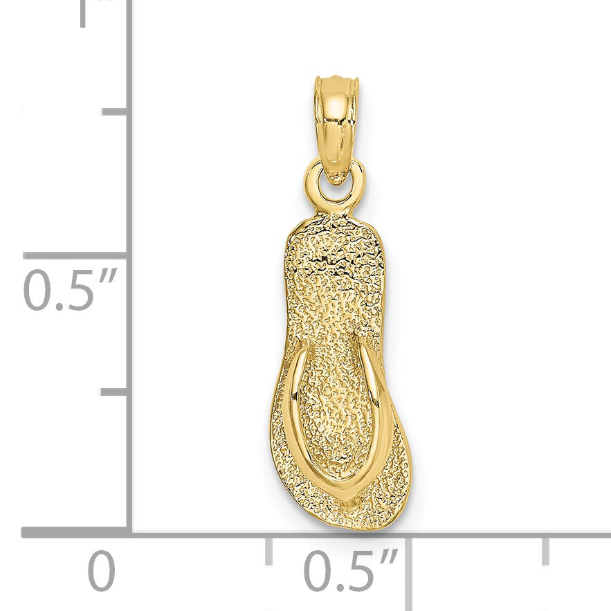10K Single Polished Strap Flip-Flop Charm-10K7291