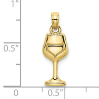 10K Wine Glass Charm-10K7293