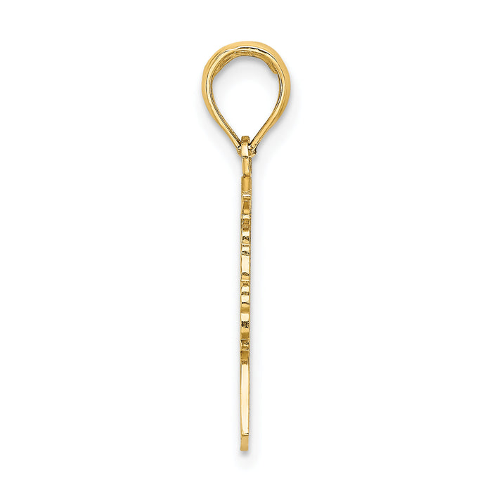10k Polished Female Graduation Profile Charm-10K7295