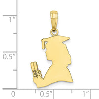 10k Polished Female Graduation Profile Charm-10K7295