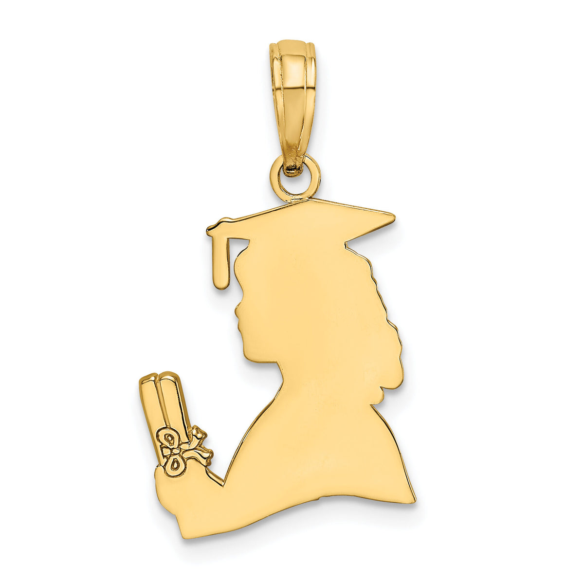 10k Polished Female Graduation Profile Charm-10K7295