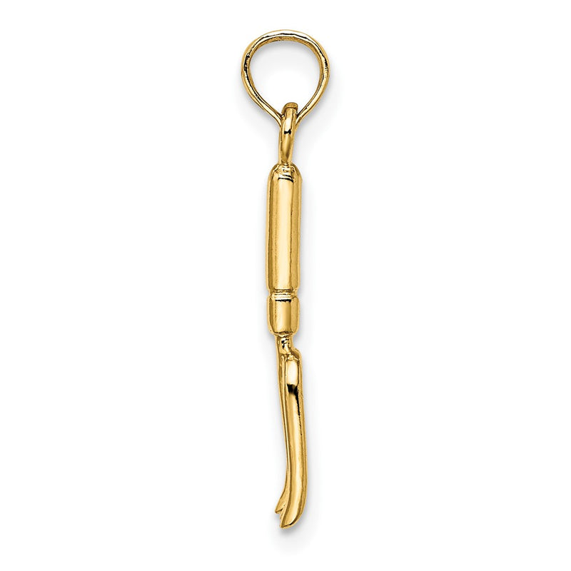 10K 3-D  Fork Garden Tool Charm-10K7318